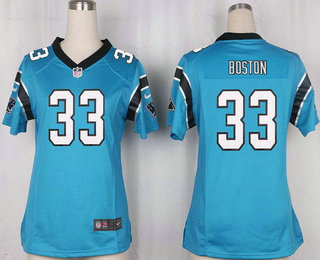 Women's Carolina Panthers #33 Tre Boston Light Blue Alternate Stitched NFL Nike Game Jersey