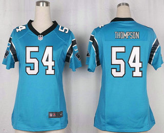 Women's Carolina Panthers #54 Shaq Thompson Light Blue Alternate Stitched NFL Nike Game Jersey