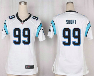 Women's Carolina Panthers #99 Kawann Short White Road Stitched NFL Nike Game Jersey