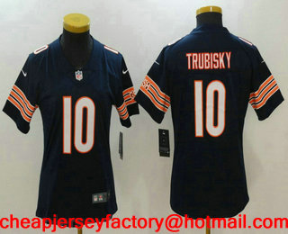 Women's Chicago Bears #10 Mitchell Trubisky Navy Blue 2017 Vapor Untouchable Stitched NFL Nike Limited Jersey