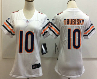 Women's Chicago Bears #10 Mitchell Trubisky White 2017 Vapor Untouchable Stitched NFL Nike Limited Jersey