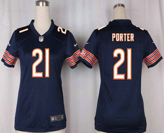 Women's Chicago Bears #21 Tracy Porter Navy Blue Team Color Stitched NFL Nike Game Jersey