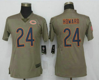 Women's Chicago Bears #24 Jordan Howard Olive 2017 Salute To Service Stitched NFL Nike Limited Jersey