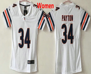 Women's Chicago Bears #34 Walter Payton White 2017 Vapor Untouchable Stitched NFL Nike Limited Jersey