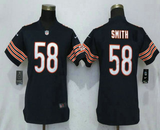 Women's Chicago Bears #58 Roquan Smith Navy Blue Team Color 2017 Vapor Untouchable Stitched NFL Nike Limited Jersey