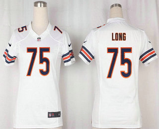 Women's Chicago Bears #75 Kyle Long White Road Stitched NFL Nike Game Jersey
