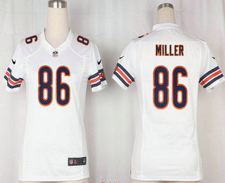 Women's Chicago Bears #86 Zach Miller White Road Stitched NFL Nike Game Jersey