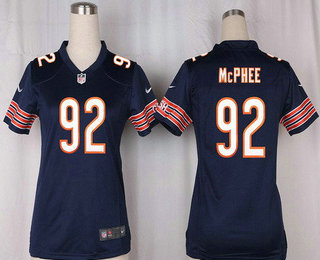 Women's Chicago Bears #92 Pernell McPhee Navy Blue Team Color Stitched NFL Nike Game Jersey