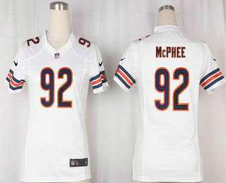 Women's Chicago Bears #92 Pernell McPhee White Road Stitched NFL Nike Game Jersey