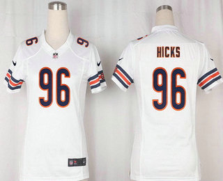 Women's Chicago Bears #96 Akiem Hicks White Road Stitched NFL Nike Game Jersey