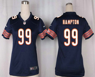 Women's Chicago Bears #99 Dan Hampton Navy Blue Team Color Stitched NFL Nike Game Jersey