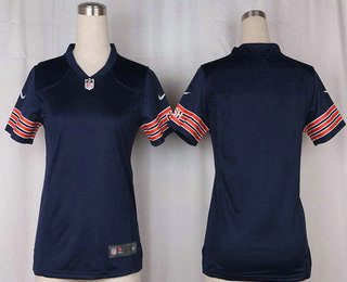 Women's Chicago Bears Blank Navy Blue Team Color Stitched NFL Nike Game Jersey