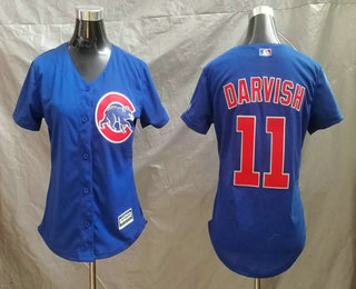 Women's Chicago Cubs #11 Yu Darvish Royal Blue Stitched MLB Cool Base MLB Jersey