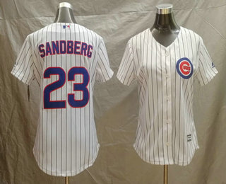 Women's Chicago Cubs #23 Ryne Sandberg Retired White Home Stitched MLB Cool Base Jersey