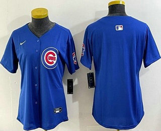 Women's Chicago Cubs Blank Blue Limited Jersey