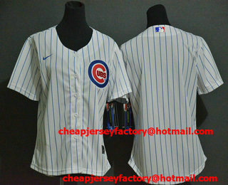 Women's Chicago Cubs Blank White Stitched MLB Cool Base Nike Jersey