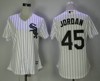 Women's Chicago White Sox #45 Michael Jordan White Home Stitched MLB Cool Base Jersey