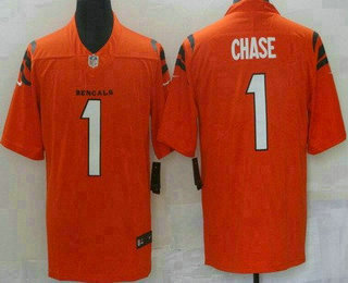 Women's Cincinnati Bengals #1 JaMarr Chase Limited Orange Vapor Jersey