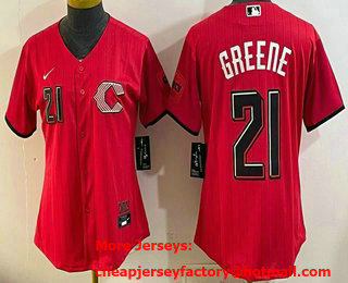 Women's Cincinnati Reds #21 Hunter Greene Red 2026 City Connect Stadium Jersey