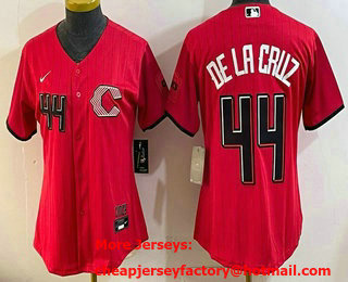 Women's Cincinnati Reds #44 Elly De La Cruz Red 2026 City Connect Stadium Jersey