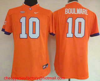 Women's Clemson Tigers #10 Ben Boulware Orange Limited Stitched College Football Nike NCAA Jersey