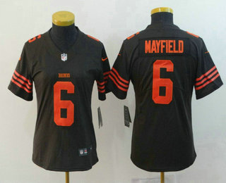 Women's Cleveland Browns #6 Baker Mayfield Brown 2016 Color Rush Stitched NFL Nike Limited Jersey