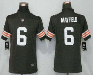 Women's Cleveland Browns #6 Baker Mayfield Brown 2020 NEW Vapor Untouchable Stitched NFL Nike Limited Jersey