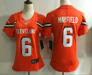 Women's Cleveland Browns #6 Baker Mayfield Browns Orange 2018 Vapor Untouchable Stitched NFL Nike Limited Jersey