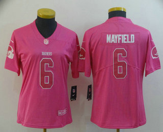 Women's Cleveland Browns #6 Baker Mayfield Pink 2019 Vapor Untouchable Stitched NFL Nike Limited Jersey