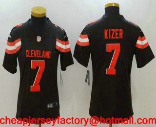 Women's Cleveland Browns #7 DeShone Kizer Brown 2017 Vapor Untouchable Stitched NFL Nike Limited Jersey