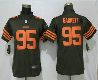 Women's Cleveland Browns #95 Myles Garrett Brown 2016 Color Rush Stitched NFL Nike Limited Jersey