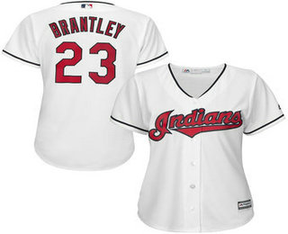 Women's Cleveland Indians #23 Michael Brantley White Home Cool Base Stitched Jersey