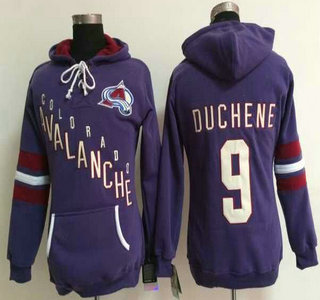 Women's Colorado Avalanche #9 Matt Duchene Old Time Hockey Purple Hoody