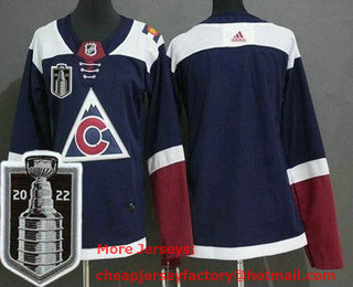 Women's Colorado Avalanche Blank Navy 2022 Stanley Cup Stitched Jersey