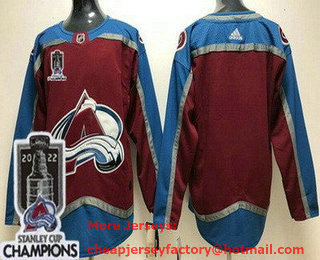 Women's Colorado Avalanche Blank Red 2022 Stanley Cup Champions Stitched Jersey