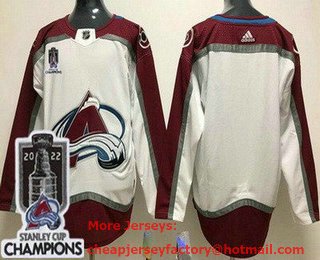 Women's Colorado Avalanche Blank White 2022 Stanley Cup Champions Stitched Jersey