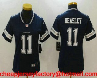 Women's Dallas Cowboys #11 Cole Beasley Navy Blue 2017 Vapor Untouchable Stitched NFL Nike Limited Jersey