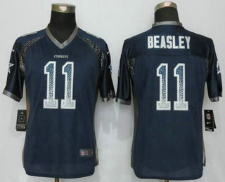 Women's Dallas Cowboys #11 Cole Beasley Navy Blue Drift Fashion NFL Nike Jersey