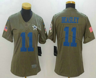 Women's Dallas Cowboys #11 Cole Beasley Olive 2017 Salute To Service Stitched NFL Nike Limited Jersey