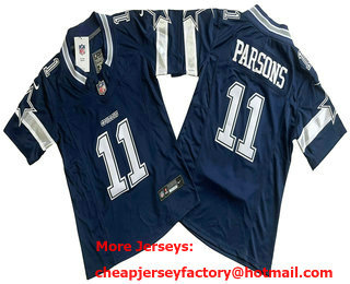 Women's Dallas Cowboys #11 Micah Parsons Navy Blue 2023 FUSE Vapor Stitched Jersey