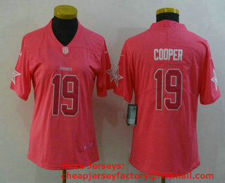 Women's Dallas Cowboys #19 Amari Cooper Pink Fashion 2017 Rush NFL Nike Limited Jersey