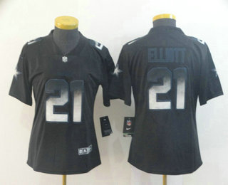 Women's Dallas Cowboys #21 Ezekiel Elliott Black 2019 Vapor Smoke Fashion Stitched NFL Nike Limited Jersey