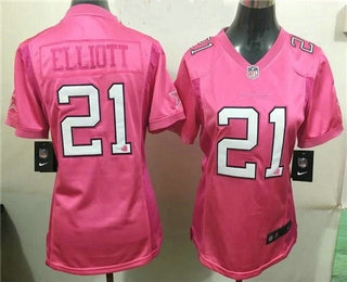 Women's Dallas Cowboys #21 Ezekiel Elliott Nike Pink Love Jersey