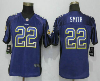 Women's Minnesota Vikings #22 Harrison Smith Purple Drift Stitched NFL Nike Fashion Jersey