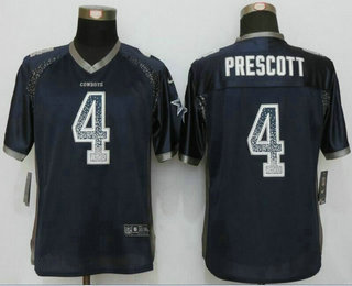 Women's Dallas Cowboys #4 Dak Prescott Navy Blue Drift Stitched NFL Nike Fashion Jersey