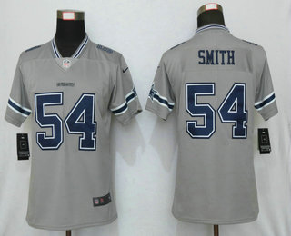 Women's Dallas Cowboys #54 Jaylon Smith Grey 2019 Inverted Legend Stitched NFL Nike Limited Jersey