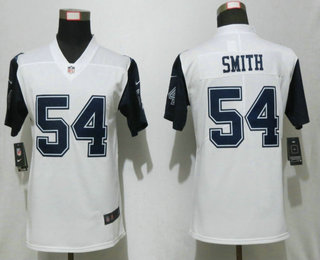 Women's Dallas Cowboys #54 Jaylon Smith White 2016 Color Rush Stitched NFL Nike Limited Jersey