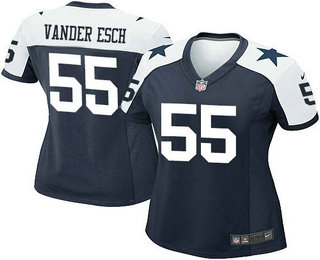 Women's Dallas Cowboys #55 Leighton Vander Esch Navy Blue Thanksgiving Alternate Stitched NFL Nike Game Jersey