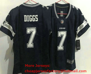 Women's Dallas Cowboys #7 Trevon Diggs Blue 2021 Vapor Untouchable Stitched NFL Nike Limited Jersey