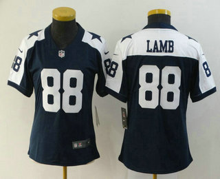 Women's Dallas Cowboys #88 CeeDee Lamb Blue Thanksgiving 2020 NEW Vapor Untouchable Stitched NFL Nike Limited Jersey